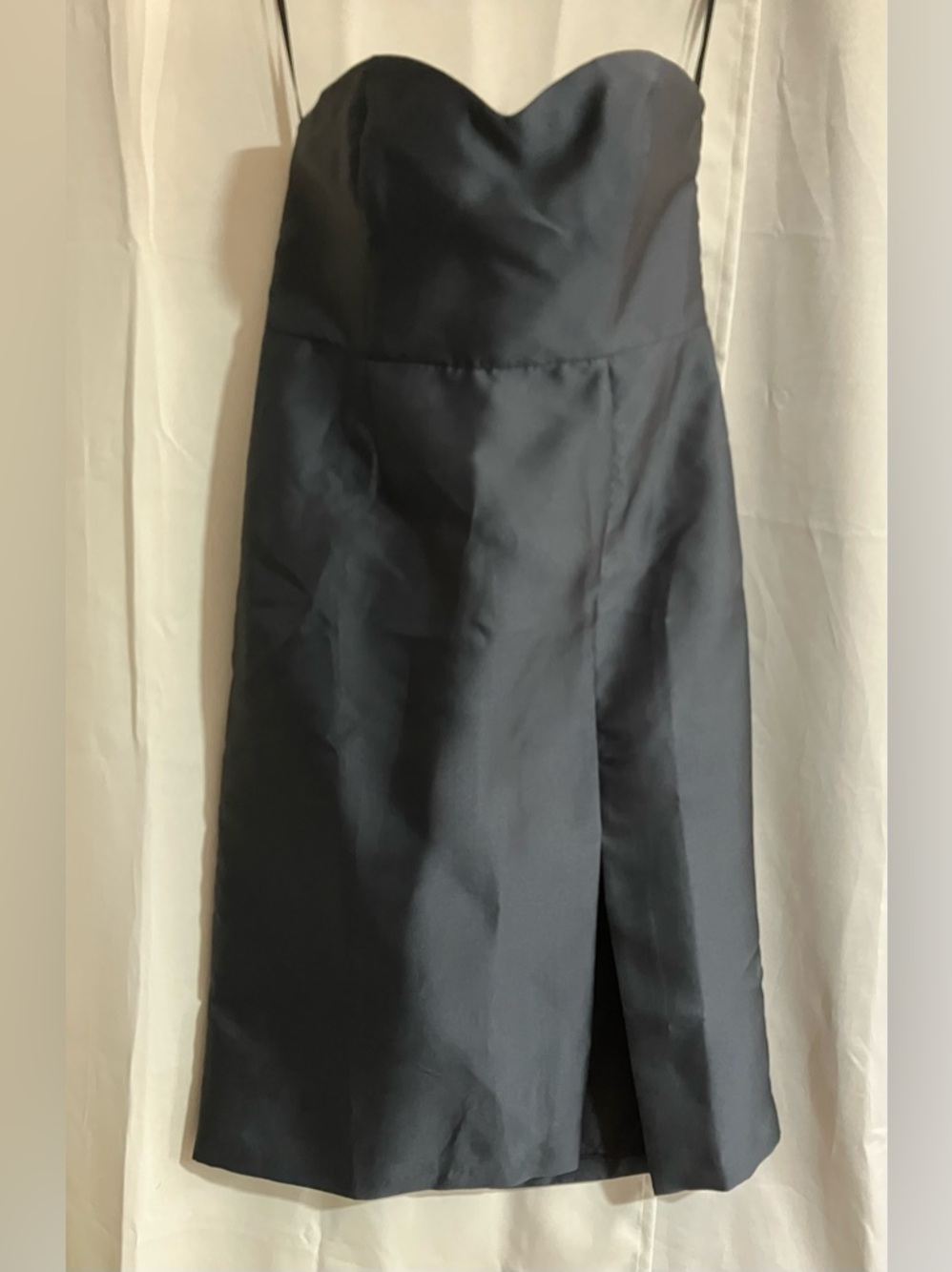 Anthropologie Black Strapless Midi Skirt with Front Slit